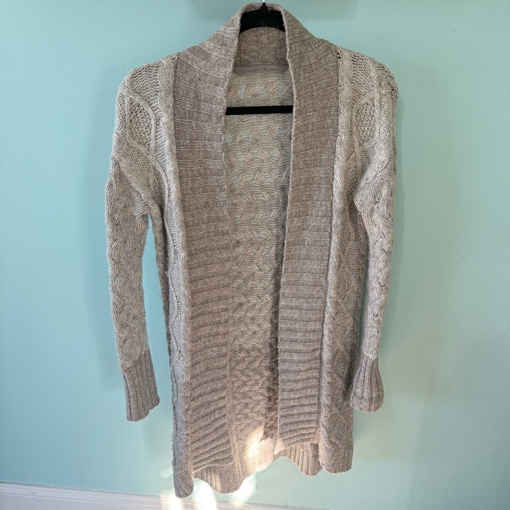 Athlete Cozy Cable Knit Sweater Cream Loungewear Size XS